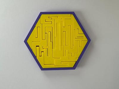 14 piece hexagon puzzle with base