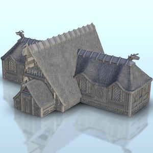 Viking wooden palace - Alkemy Lord of Rings War of the Rose Warcrow Saga 28mm 15mm