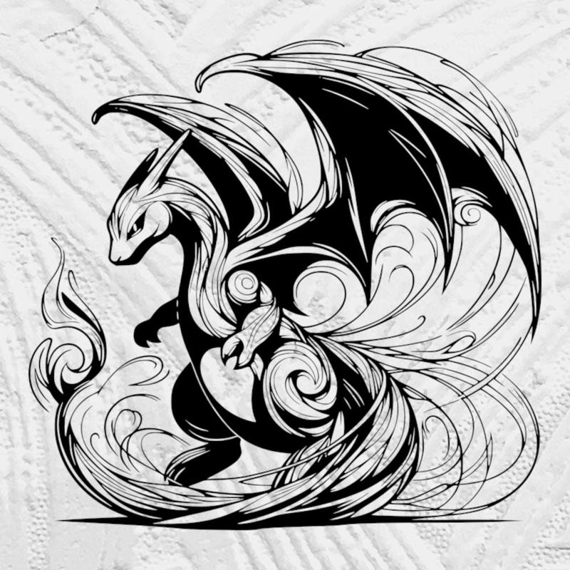 Flowing Line Art charizard