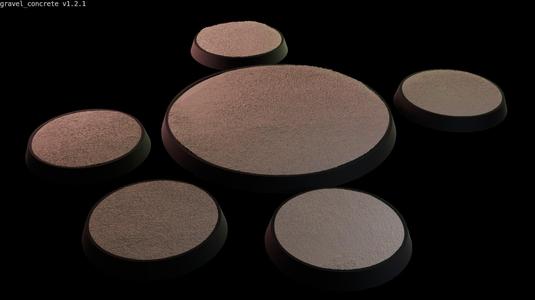 Miniature bases: Gravel Concrete