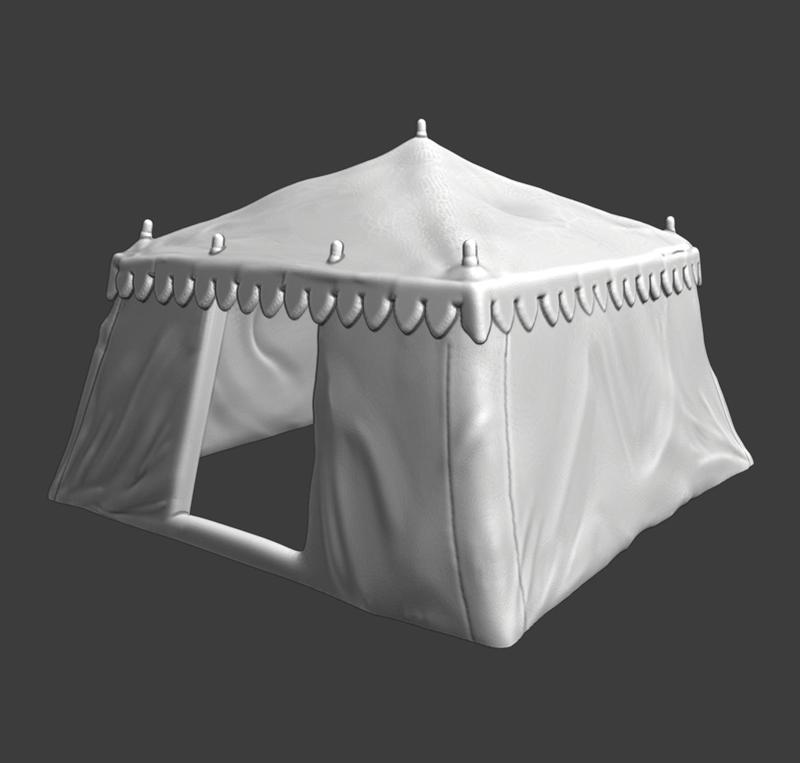 Medieval square tent