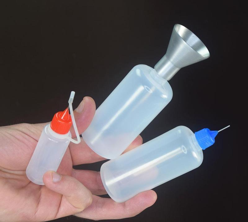 Screw-On Funnel for Needle Tip Squeeze Bottles