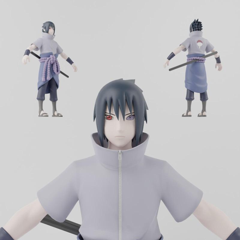 Sasuke Uchiha Lowpoly Rigged