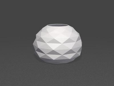 Modern polygonal round vase, 10cm height