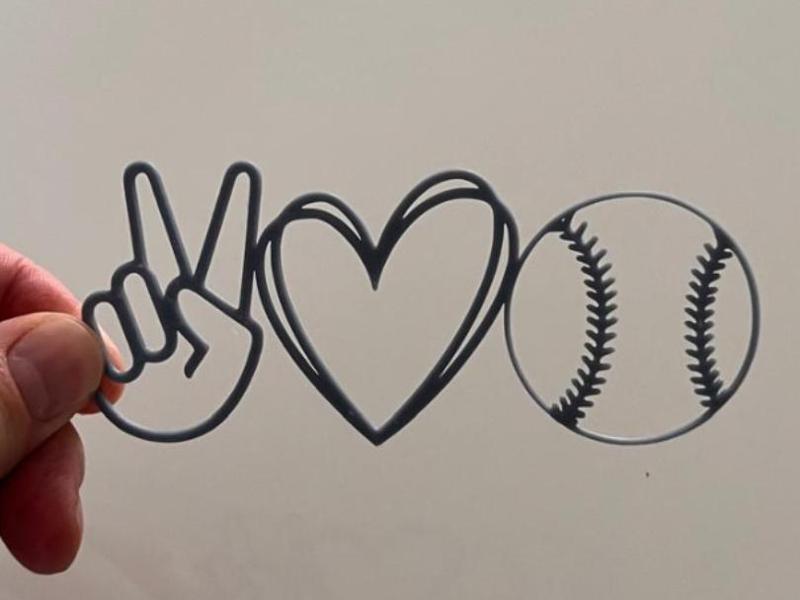Decor Love Peace Baseball