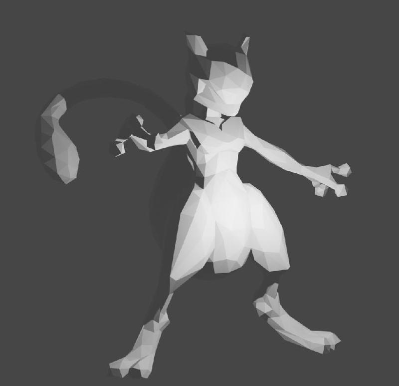 Low-poly Mewtwo