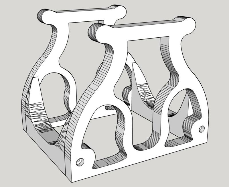 Stand support for EUC Inmotion v10/v10f (only 4x phillips screws required)
