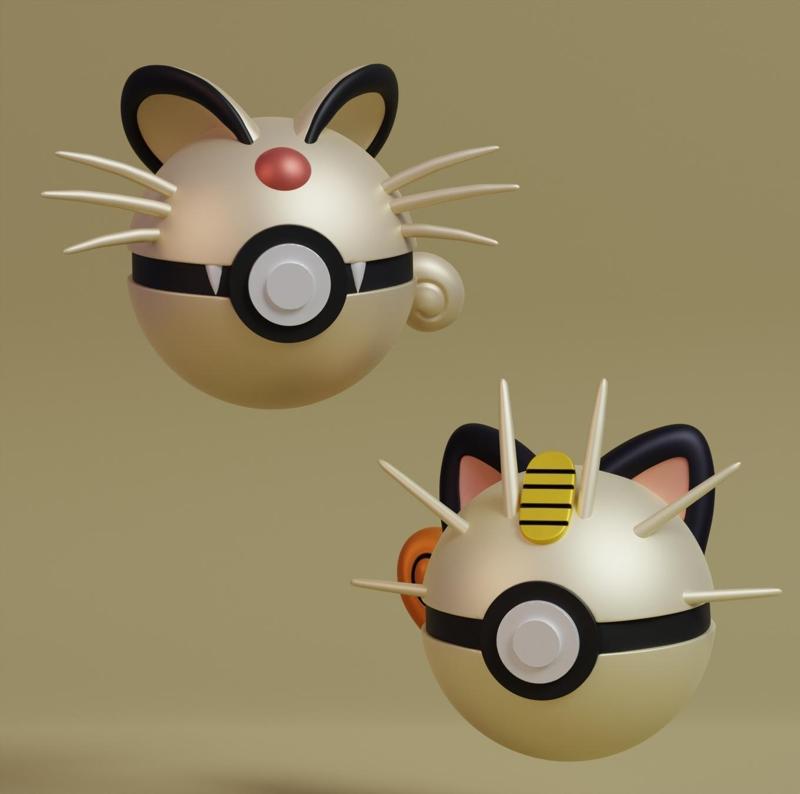 Pokemon Meowth Persian Pokeball
