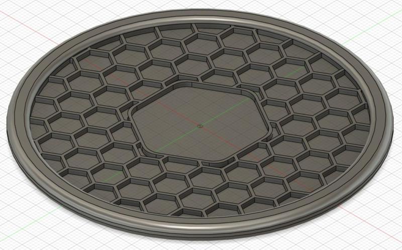 Coaster + Field in the center for engraving.