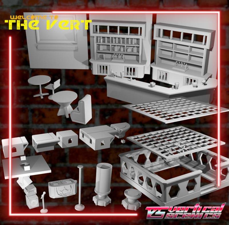 The Vert Cyberpunk bar scenery