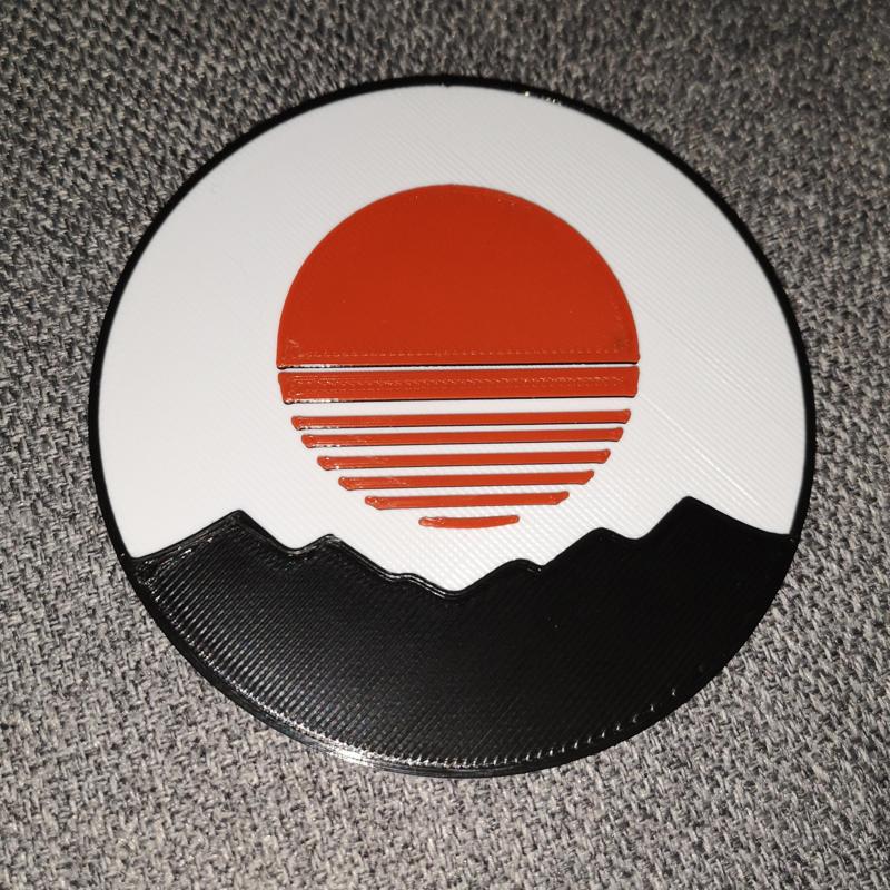 Japanese Sunset with Mountains