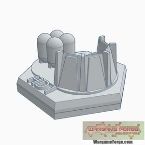 Military Battlemech Bunker with Coolant Pool Hex Map Scale HMSMil013