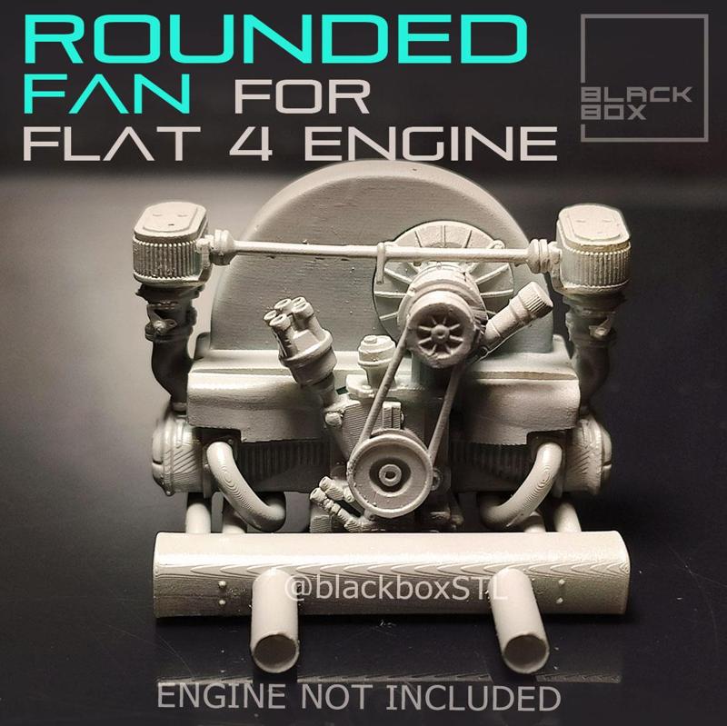 Rounded Fan set FOR FLAT FOUR BASE ENGINE 1-24TH FOR MODELKITS AND DIECAST