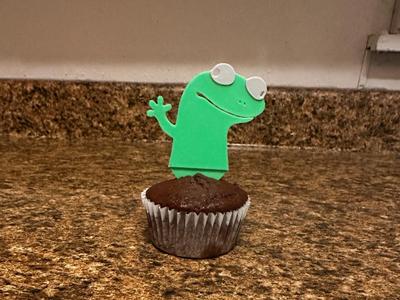 Lizard Meme Cupcake Topper 