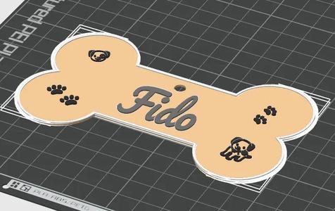 Dog bone Name Tag