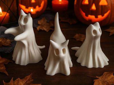 Ghost Cats – Adorable Halloween Figurines