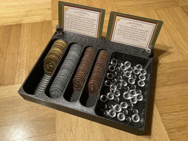 Viticulture main tray for coins, grapes and wines