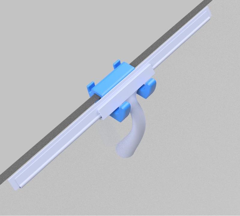 Holder for shower squeegee with towel hook