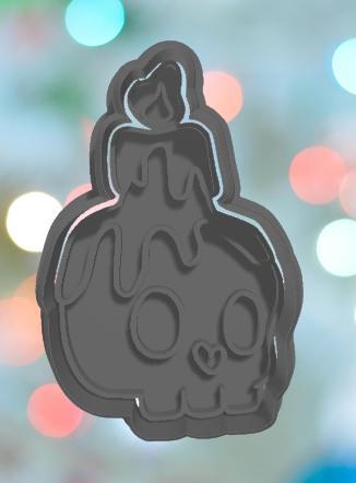 Halloween Candle Skull Cookie Cutter