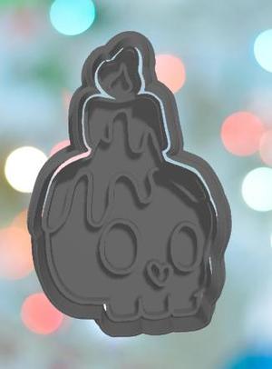 Halloween Candle Skull Cookie Cutter