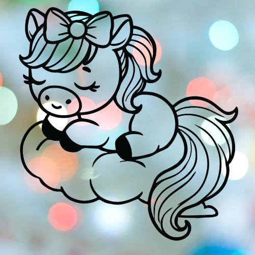 Horse Girl Sleeping On Cloud Cookie Cutter
