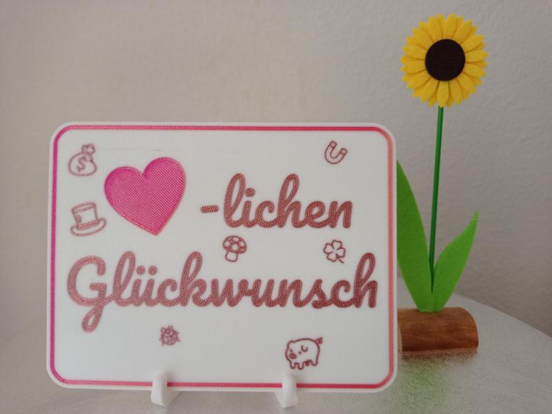Herzlichen Glückwunsch Tafel/Schild