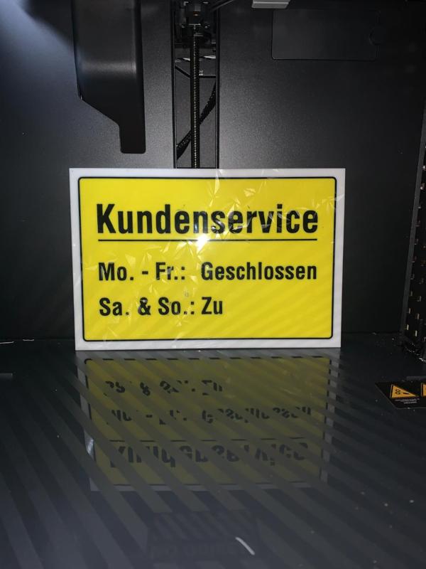 Lustiges Schild: Kundenservice