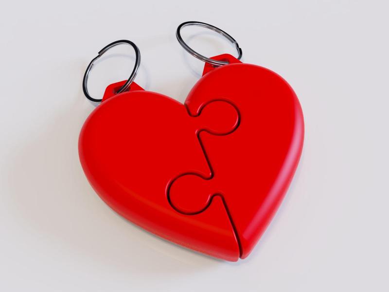 Heart Puzzle Keychains for 2