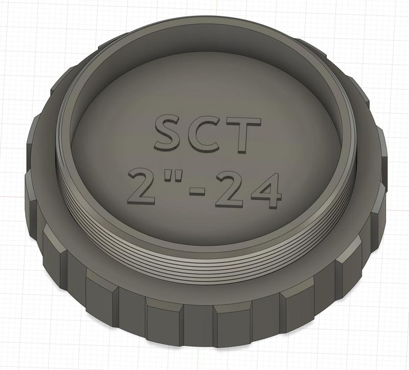 2"-24 dual-sided threaded dust cap, male/female - Schmidt-Cassegrain Telescope (SCT)