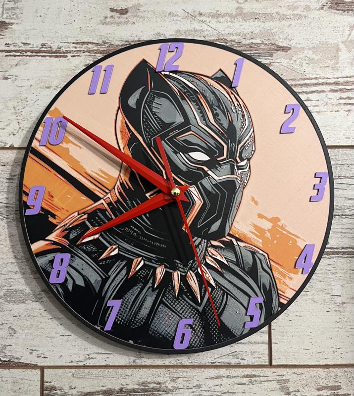 Black Panther Clock (Filament Painting)
