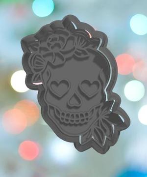 Halloween Floral Skull Cookie Cutter