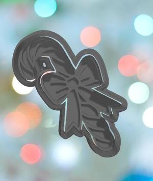 Twisted Candy Cane With Bow Cookie Cutter