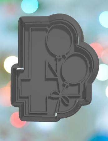 Balloon Number 4 Cookie Cutter