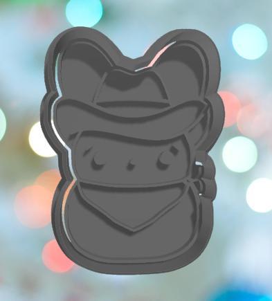 Easter Cowboy Mallow Bunny Cookie Cutter
