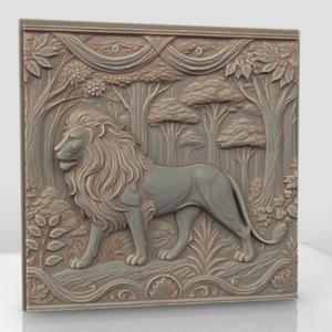 Lion Bas Relief Wall Decor -1
