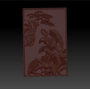 eagle 3d model of bas-relief for cnc