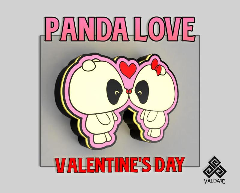 Panda Love Lightbox - Valentine's day Gift lamp