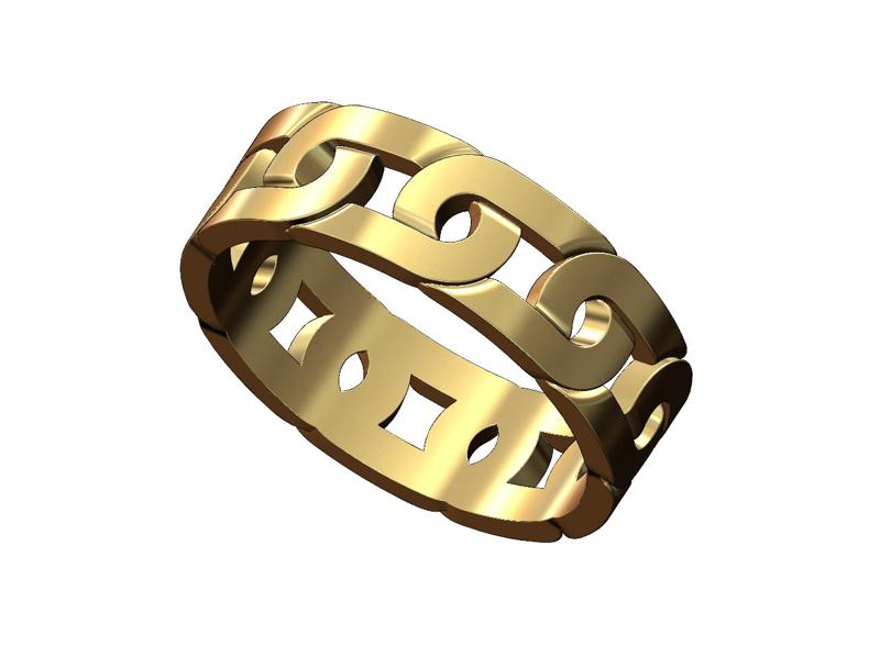 Overlapping chain link ring US size 6to10 3D print model
