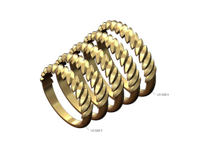 Tilted wheat leaf band 3D print model