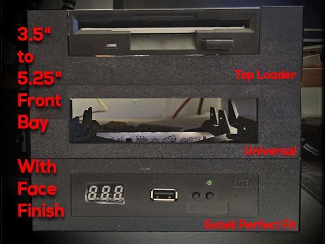 Textured 3.5" to 5.25" Front Bay Floppy Adapter