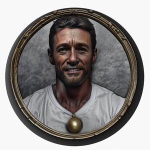 Hugh Jackman medallion pendant