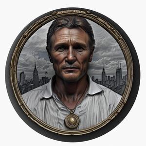 Liam Neeson medallion pendant
