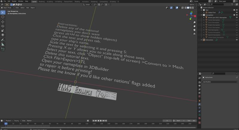 Ship Nameplate Generator (Blender File) & Bases AOA-ACC-3