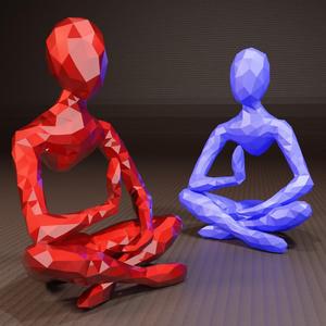 Low Poly Meditation - Sculpture
