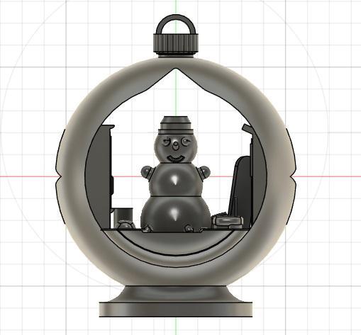 Weihnachtskugel Schneemann mit Hut