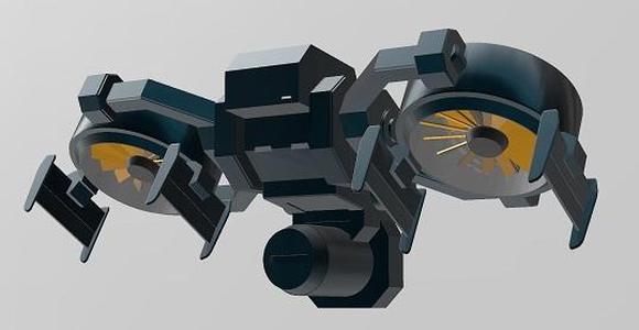 The add-on hover backpack for MS07B3 Gouf as a flight unit