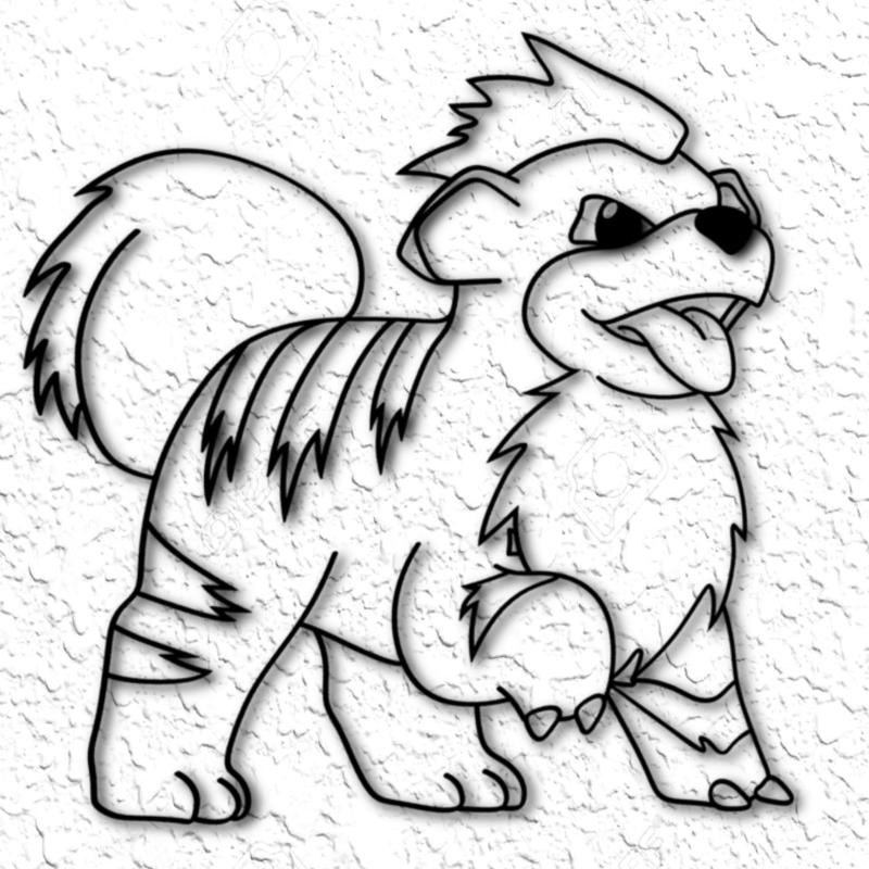 Pokemon Growlithe Wall Art Pokemon Wall Decor