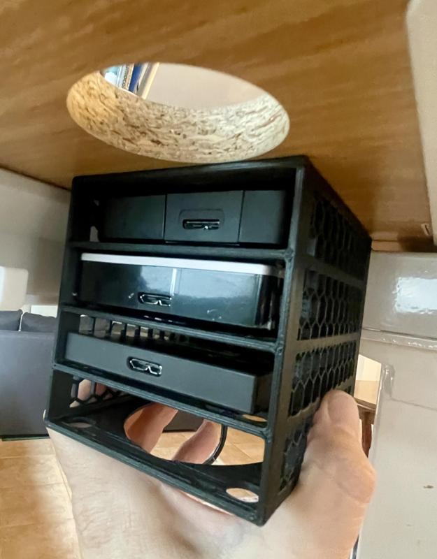 Portable HDD underdesk rack mount