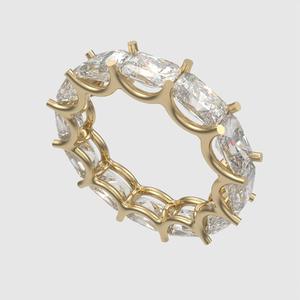 Asscher-Cut Emerald Eternity Wedding Ring 3D print