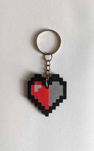 Pixel Heart (50%) Keychain